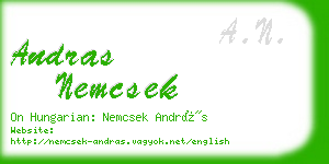 andras nemcsek business card